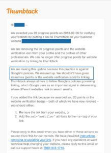 Thumbtack email